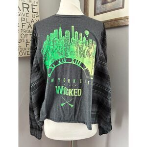 WICKED in NYC Tshirt, Upcycled Flannel Shirt